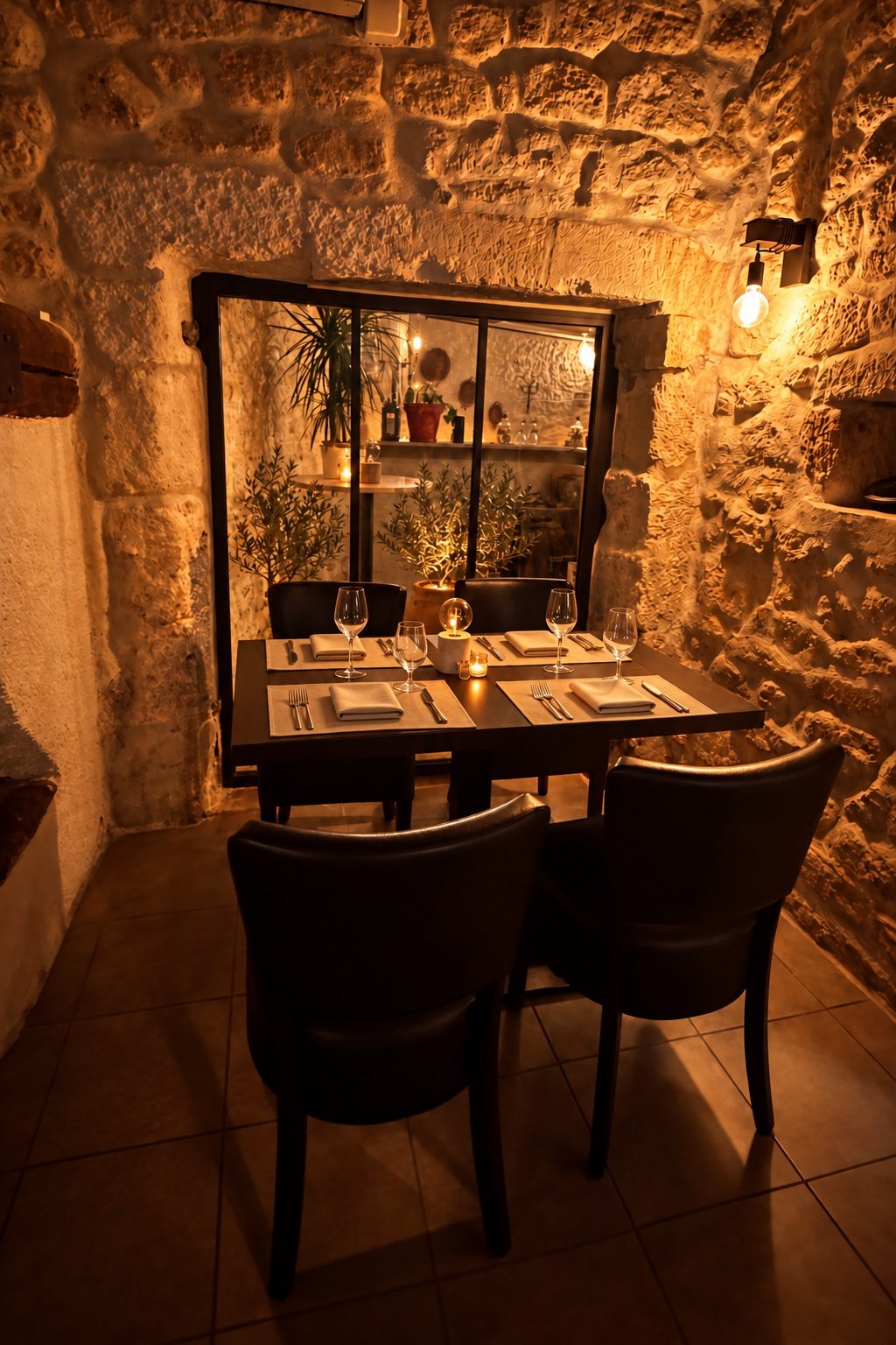 La table de la fenêtre le soir